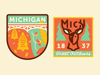 Michigan Fall Badges badge fall michigan outdoors