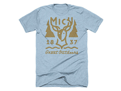 Mich (igan) deer michigan outoords t shirt