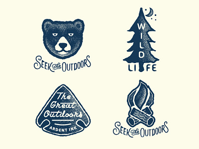 Outdoors badges design illustration outdoors