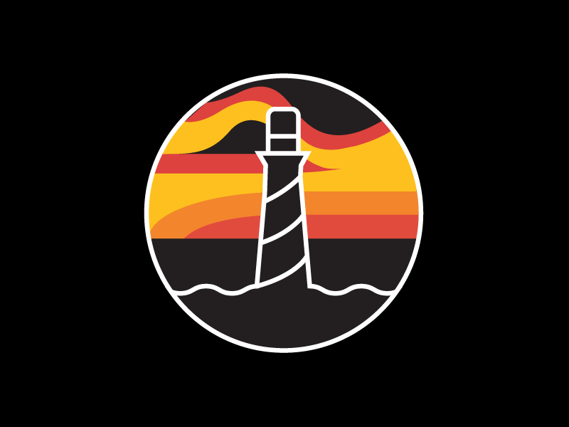 Lighthouse Sunset lighthouse logo sunset