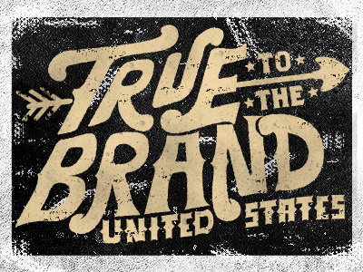True to the Brand lettering screenprint t shirt typography