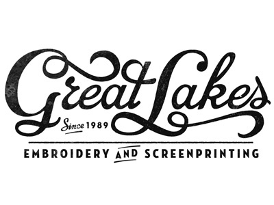 Great Lakes Embroidery & Screen printing branding lettering logo