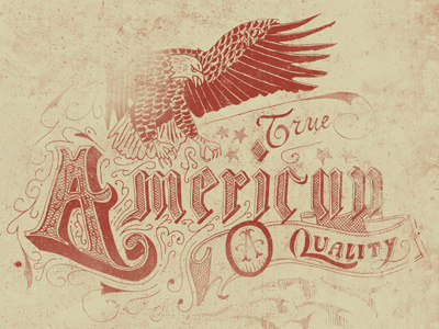 American Quality illustration lettering sketch