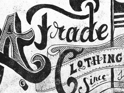 USA Trade lettering rendering sketch typography