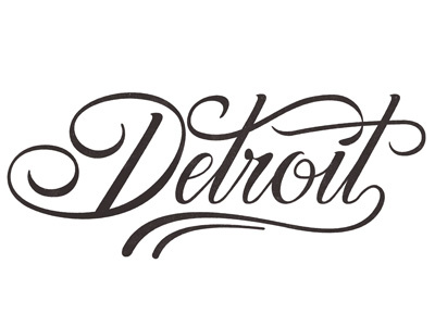 Detroit aiga lettering script typography