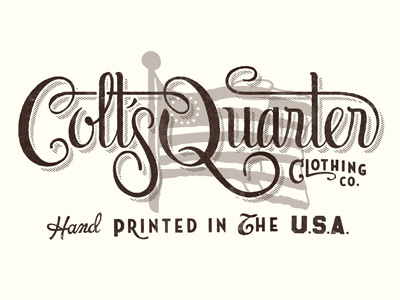 Colt's Quarter revised clothing lettering logo script typography