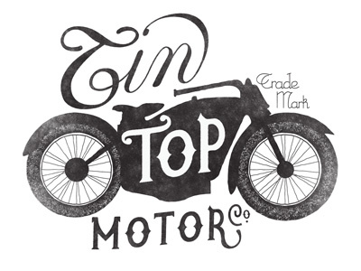Tin Top illustration lettering motorcycle script type typography