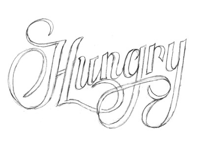 Hungry sketch brush lettering typography