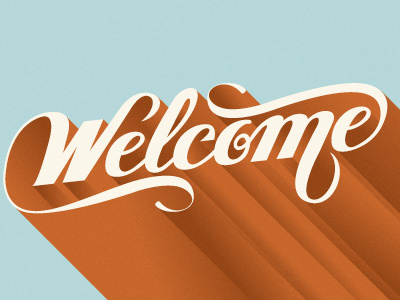 Welcome 3d letter lettering script type typography