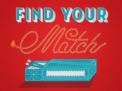 Find Your Match 3d illustration letter lettering promo script type typography