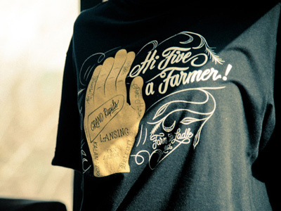 Hi Five A Farmer illustration lettering t shirt