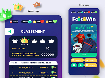 Foot & Win Game App / UI/UX Design