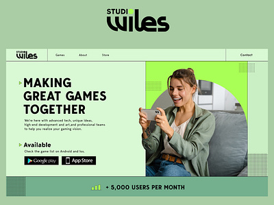 Studio Wiles Website / UI Design branding design green home page logo ui wiles