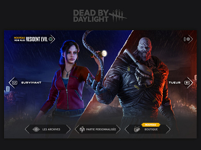Redesign UI/UX home page of Dead By Daylight behavior by daylight dead design game gaming playstation resident evil ui ux