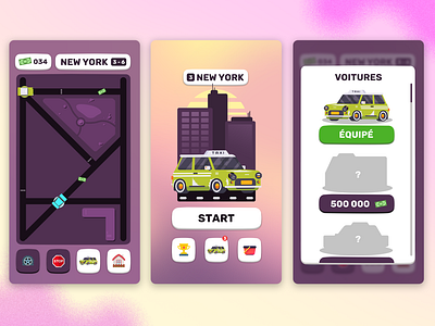 Taxi Rush Game Design / UI Design