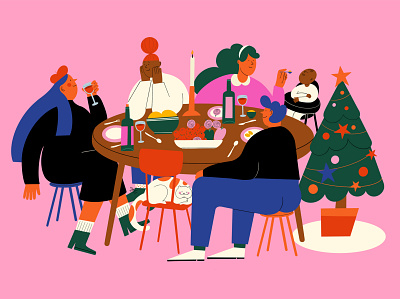 Christmas Dinner character design characterdesign digital illustration digitalartist illustration