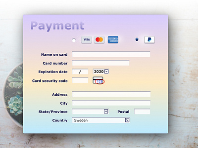 Daily UI Challenge #002: Credit Card Checkout