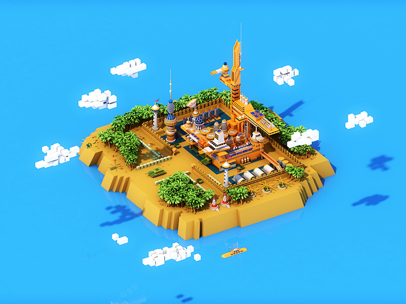 Fortress happy illustrations design childrens 3d illustration