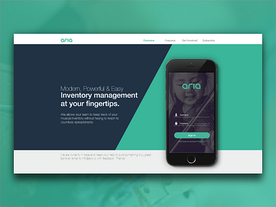 Aria Landing Page UI 003 aria dailyui landing page mobile product ui ux web ui