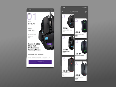 Product Page Practice accessory computer concept gaming invision logitech mouse pc practice studio ui ux