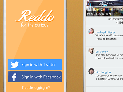 Reddo - Welcome screen, Question and Reply screen android design interface reddo ui user