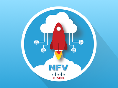 Cisco NFV Rocketship sticker cisco department design function icon iconography network nfv sticker stickers virtualization visual