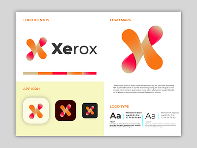 X Initial Letter Logo and Branding Design Concept