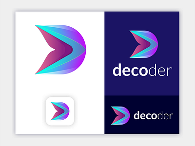 D abstract letter logo design