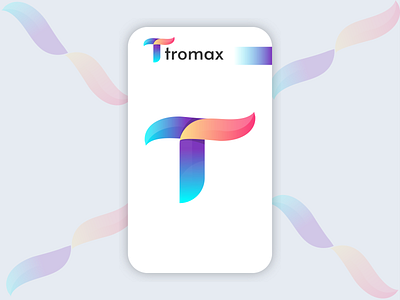 T abstract colorful letter logo