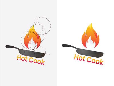 Hot Cook, Food Logo abstractalogo graphic design ui