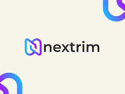 Nextrim, N letter logo design