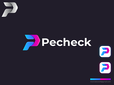 P, Pecheck Modern Letter logo design