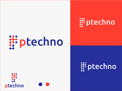 p techno, technology logo