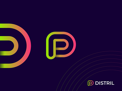 distril, d modern letter logo