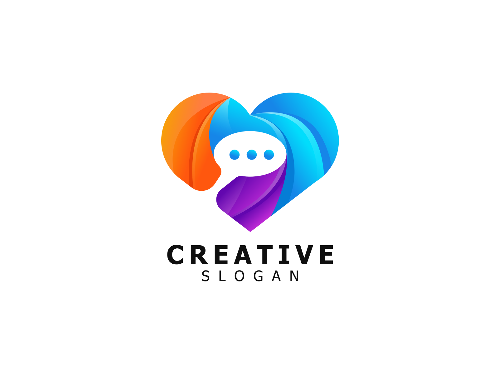 Love Chatting Creative Logo Design 3dlogo abstractlogo brandingdesign chatting dating app illustration live chat love online chat ui vector