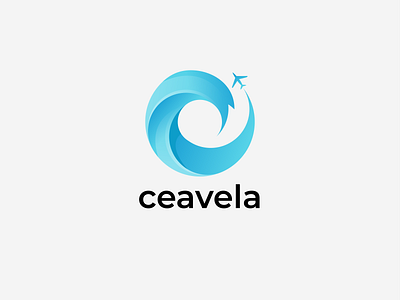 Ceavela Modern Creative Travel Logo Design airplane beach blue brand identity branding business logo circle colorful eps file holiday leisure logo sea ship summer tour tourism travel vacation wave