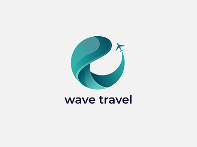 Wave Abstract Travel Logo design 3d 3dlogo abstractlogo animation artwork brand identity branding brandingdesign design digitalart for sale unused buy graphicdesign illustration logo nft travel travelling ui vector wave