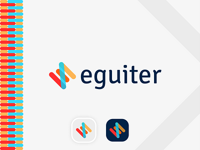 eguiter modern letter logo design audio audio band audio studio audio waves audiojungle freelance composer cool band dance destructive guitar guitar pick guitar player guitarrist label learn academy music studio