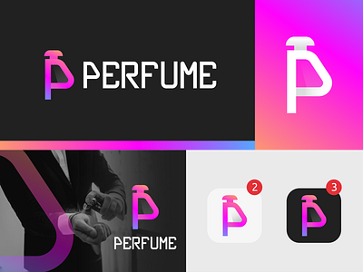 Perfume P Modern Letter Logo and Branding
