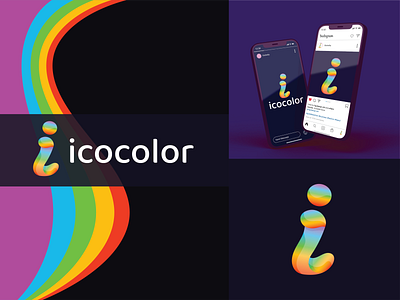 icocolor, i color abstract logo design concept abstract logo brand brand identity branding business logo colorful logo creative logo flat logo i abstract logo i logo logo design logo designer logo maker minimal logo