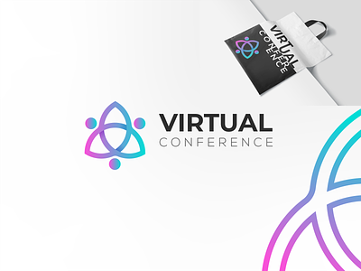 Virtual Conference Logo Branding 3dlogo abstractlogo artwork brandingdesign conference logo design graphicdesign illustration logo logo design ui vector virtual conference logo virtual logo