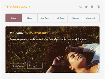 Honey Beauty Website - Home Page