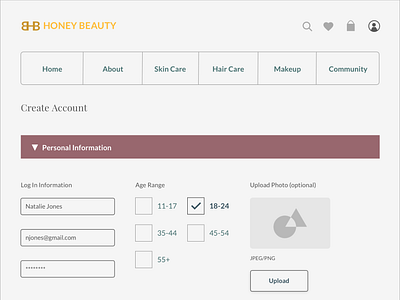 Honey Beauty - Create Account