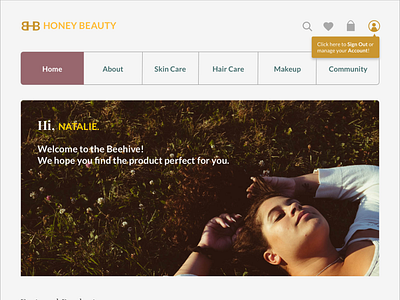 Honey Beauty - Created Account/Logged In Home