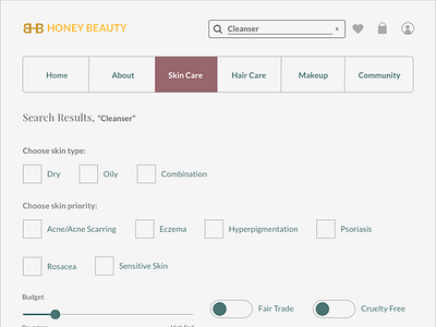 Honey Beauty - Product Personalization/Product Details design prototype sketch ui user experience design user interface design ux wireframe