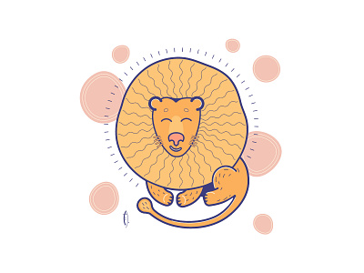 sunny lion animalilluasration artwork illustration vector illustration