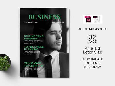 Business Magazine a4 branding branding agency branding and identity colorful corporate indesign template print ready