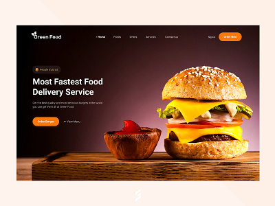 Food landing page app ui design graphan ui user interface