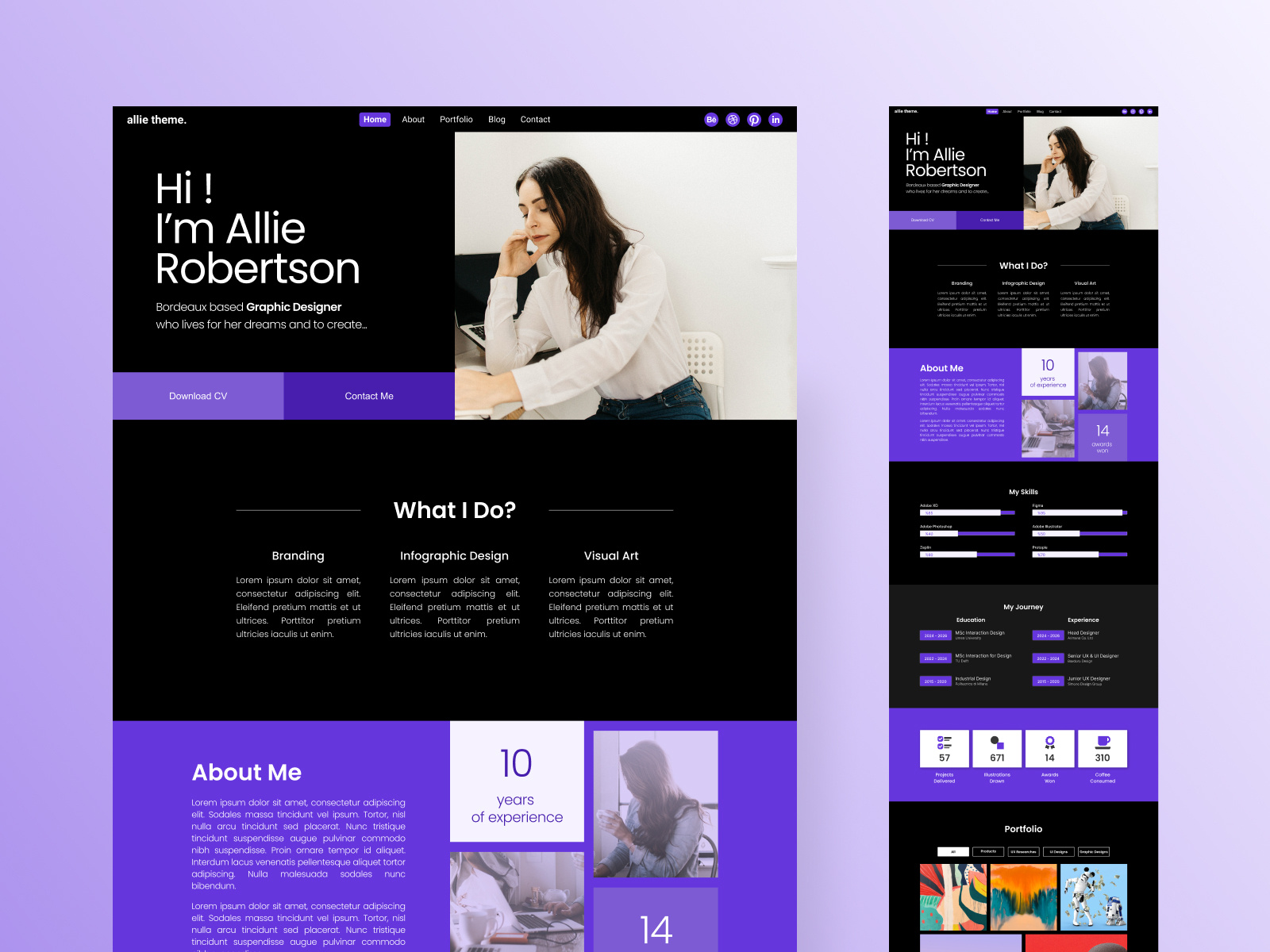 Allie | Creative Portfolio Website Theme by uxwizy on Dribbble