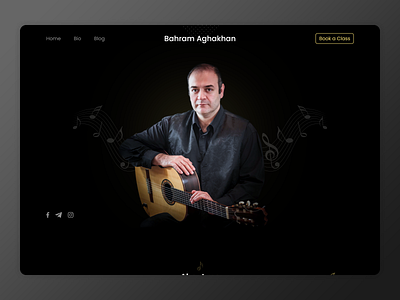 Musician Website (Home Page) course design graphic design guitar music musician ui uidesign ux uxdesign website websitedesign